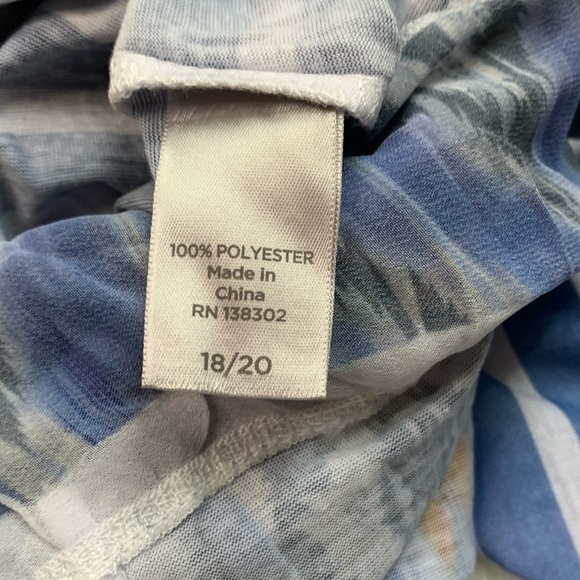 Avenue blue stripe shirt w/ ikat print 18/20 NWT plus size - Picture 5 of 8